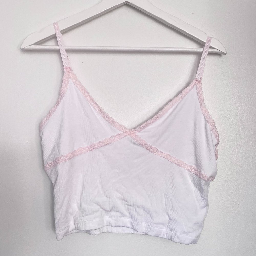 Sunday Best White/Pink Ronette Tank Top (NWOT)